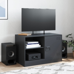 Szafka pod telewizor, czarna, 67x39x44 cm, stalowa