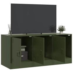Szafka pod telewizor, oliwkowa, 99x39x44 cm, stalowa