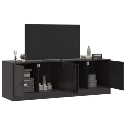 Szafki pod telewizor, 2 szt., czarne, 67x39x44 cm, stalowe