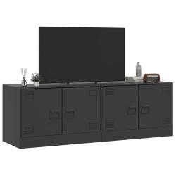 Szafki pod telewizor, 2 szt., czarne, 67x39x44 cm, stalowe
