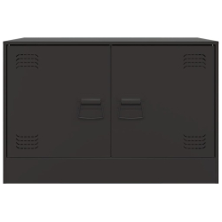 Szafki pod telewizor, 2 szt., czarne, 67x39x44 cm, stalowe