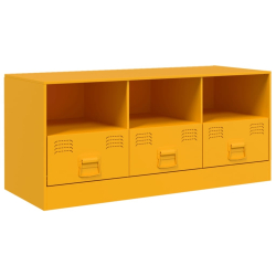 Szafka pod telewizor, musztardowa, 99x39x44 cm, stalowa