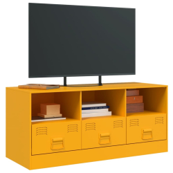Szafka pod telewizor, musztardowa, 99x39x44 cm, stalowa