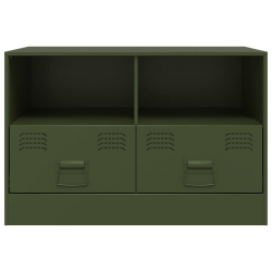 Szafki pod telewizor, 2 szt., oliwkowe, 67x39x44 cm, stalowe