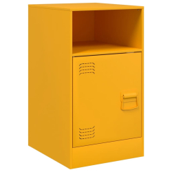Szafki nocne, 2 szt., musztardowe, 34,5x39x62 cm, stal