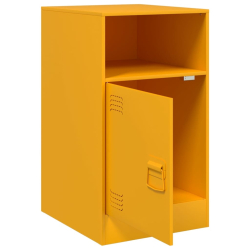 Szafki nocne, 2 szt., musztardowe, 34,5x39x62 cm, stal