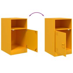 Szafki nocne, 2 szt., musztardowe, 34,5x39x62 cm, stal