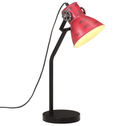 Lampa stołowa, 25 W, postarzany czerwony, 17x17x60 cm, E27