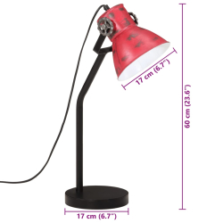 Lampa stołowa, 25 W, postarzany czerwony, 17x17x60 cm, E27