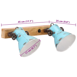 Kinkiet, 25 W, postarzany niebieski, 45x25 cm, E27