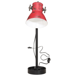 Lampa stołowa, 25 W, postarzany czerwony, 15x15x55 cm, E27