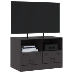 Szafka pod telewizor, czarna, 67x39x44 cm, stalowa
