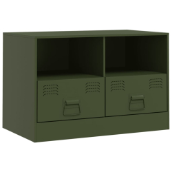 Szafka pod telewizor, oliwkowa, 67x39x44 cm, stalowa