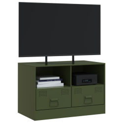 Szafka pod telewizor, oliwkowa, 67x39x44 cm, stalowa