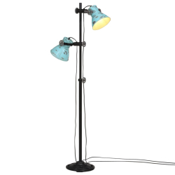 Lampa stojąca, 25 W, postarzany niebieski, 25x25x90/160 cm, E27