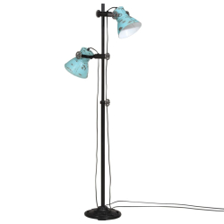 Lampa stojąca, 25 W, postarzany niebieski, 25x25x90/160 cm, E27