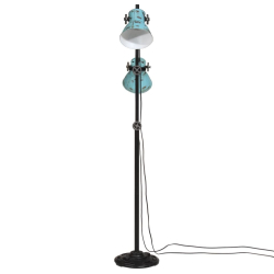 Lampa stojąca, 25 W, postarzany niebieski, 25x25x90/160 cm, E27