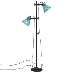 Lampa stojąca, 25 W, postarzany niebieski, 25x25x90/160 cm, E27