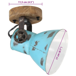 Kinkiet, 25 W, postarzany niebieski, 11,5x11,5x25 cm, E27