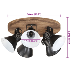 Lampa sufitowa 25 W, czarna, 50x50x25 cm, E27