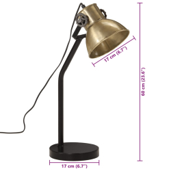 Lampa stołowa, 25 W, antyczny mosiądz, 17x17x60 cm, E27