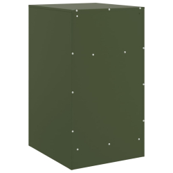 Szafki nocne, 2 szt., oliwkowa zieleń, 34,5x39x62 cm, stal