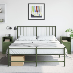 Szafki nocne, 2 szt., oliwkowa zieleń, 34,5x39x62 cm, stal