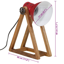 Lampa stołowa, 25 W, postarzany czerwony, 30x17x40 cm, E27