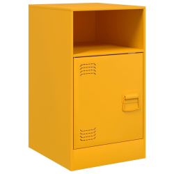 Szafki nocne, 2 szt., musztardowe, 34,5x39x62 cm, stal