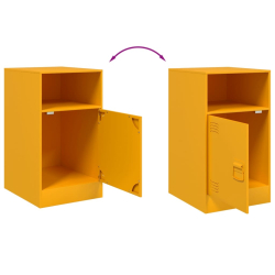 Szafki nocne, 2 szt., musztardowe, 34,5x39x62 cm, stal