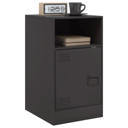 Szafki nocne, 2 szt., czarne, 34,5x39x62 cm, stal
