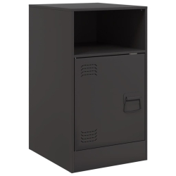 Szafki nocne, 2 szt., czarne, 34,5x39x62 cm, stal