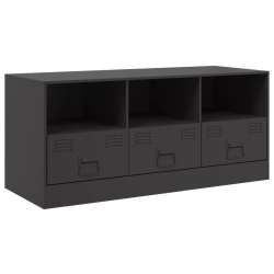 Szafka pod telewizor, czarna, 99x39x44 cm, stalowa