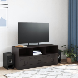 Szafka pod telewizor, czarna, 99x39x44 cm, stalowa