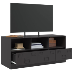 Szafka pod telewizor, czarna, 99x39x44 cm, stalowa