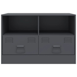 Szafki pod telewizor, 2 szt., antracytowe, 67x39x44 cm, stalowe
