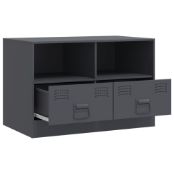 Szafki pod telewizor, 2 szt., antracytowe, 67x39x44 cm, stalowe
