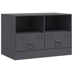 Szafki pod telewizor, 2 szt., antracytowe, 67x39x44 cm, stalowe