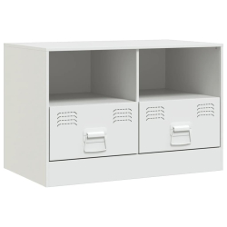 Szafki pod telewizor, 2 szt., białe, 67x39x44 cm, stalowe