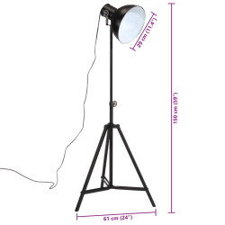 Lampa stojąca, 25 W, czarna, 61x61x90/150 cm, E27