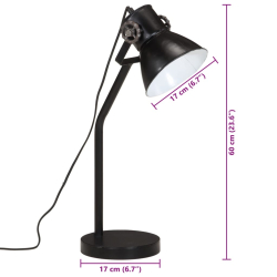 Lampa stołowa, 25 W, czarna, 17x17x60 cm, E27