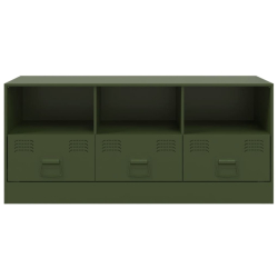 Szafka pod telewizor, oliwkowa, 99x39x44 cm, stalowa