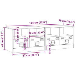 Szafki pod telewizor, 2 szt., czarne, 67x39x44 cm, stalowe