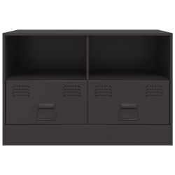 Szafki pod telewizor, 2 szt., czarne, 67x39x44 cm, stalowe