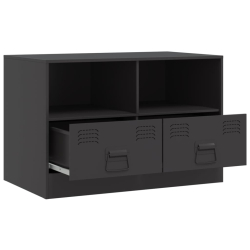 Szafki pod telewizor, 2 szt., czarne, 67x39x44 cm, stalowe