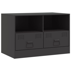 Szafki pod telewizor, 2 szt., czarne, 67x39x44 cm, stalowe