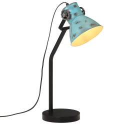 Lampa stołowa, 25 W, postarzany niebieski, 17x17x60 cm, E27