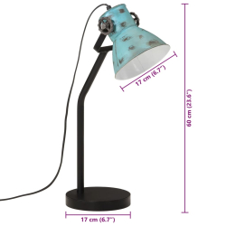 Lampa stołowa, 25 W, postarzany niebieski, 17x17x60 cm, E27