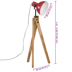 Lampa stojąca, 25 W, postarzany czerwony, 45x45x120 cm, E27