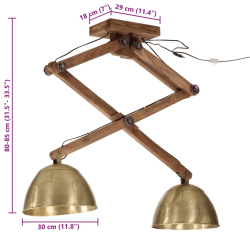 Lampa sufitowa, 25 W, antyczny mosiądz, 29x18x85 cm, E27